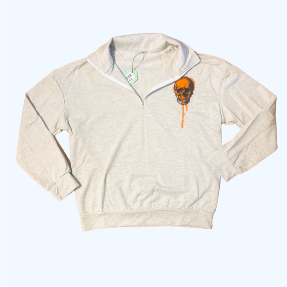 Do It Anyway Mental Health graphic quarter zip raglan pullover sweatshirt small - Picture 6 of 10